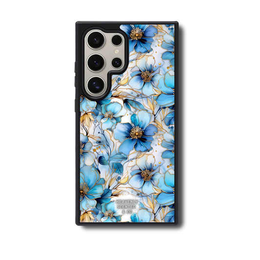Ink blue flower Samsung case