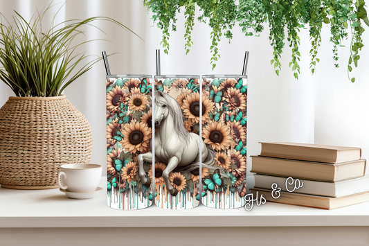 Sunflower horse tumbler