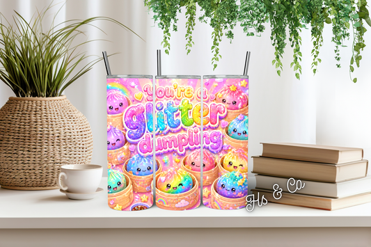Glitter dumpling tumbler
