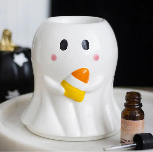 Ghost candy corn tealight wax burner