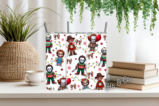 Horror Christmas tumbler
