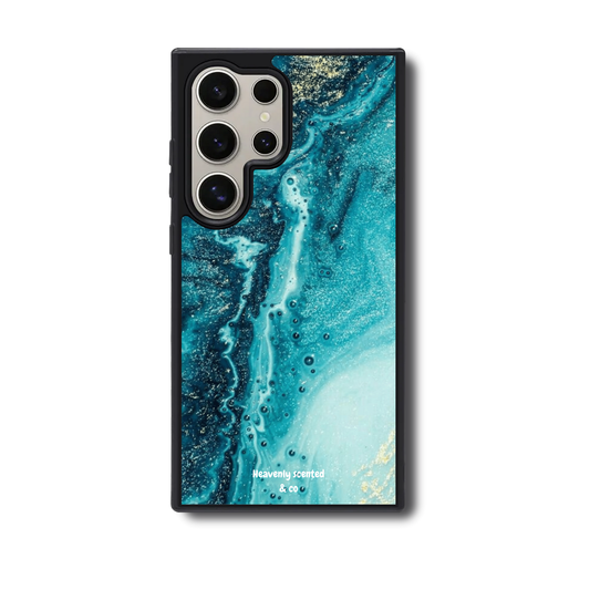 Teal marble Samsung case