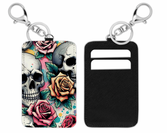 Skull/rose card holder