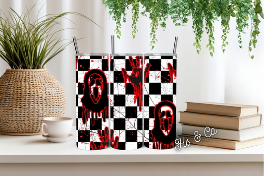 Scream horror hands tumbler