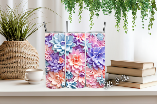 Pastel succulents tumbler