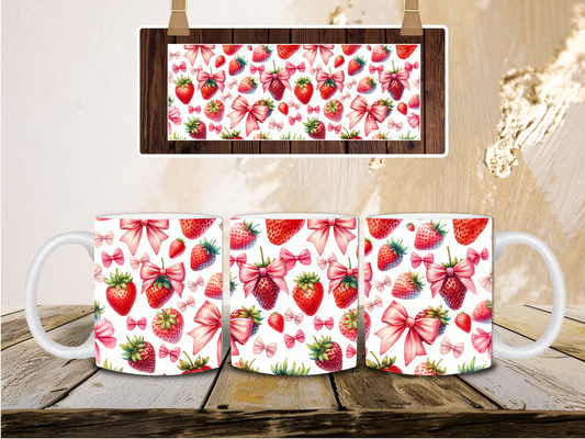 Strawberry and bow mug