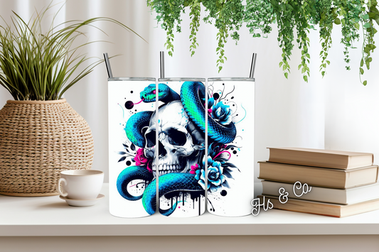 Blue skull tumbler