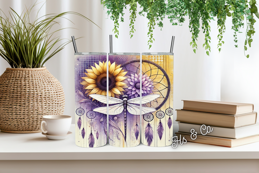 Dragonfly dream catcher tumbler