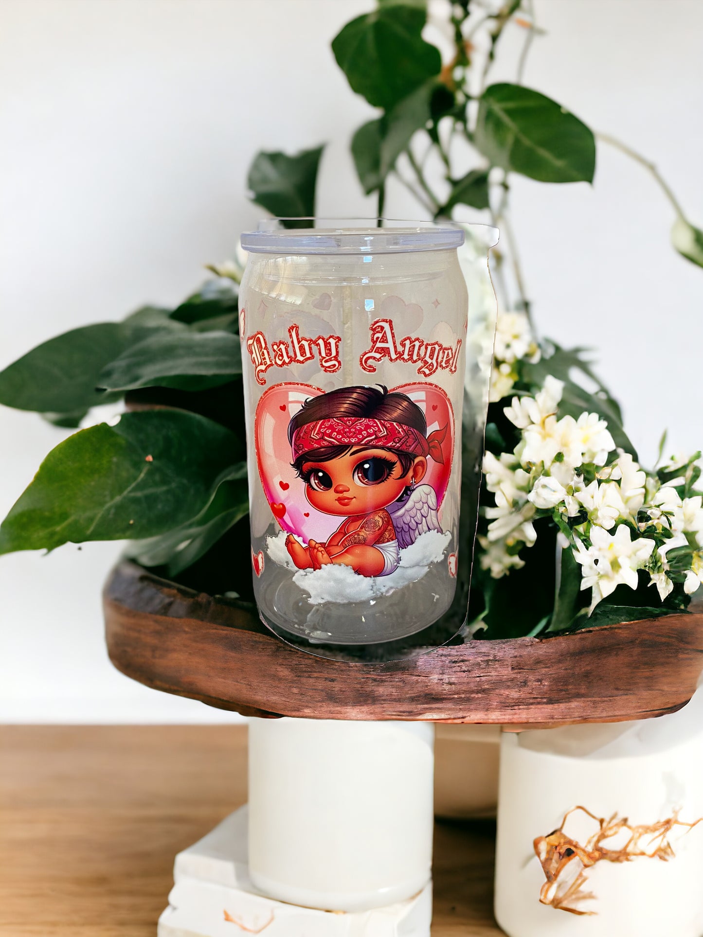 Baby angel acrylic beer cup