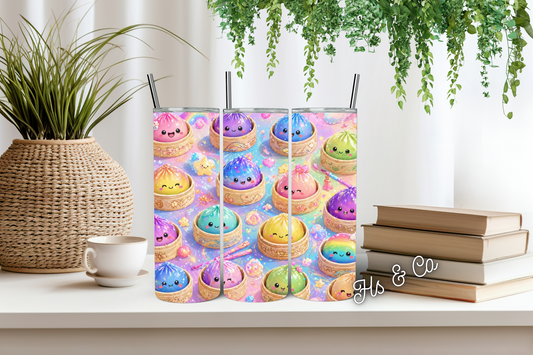 Rainbow glitter dumplings