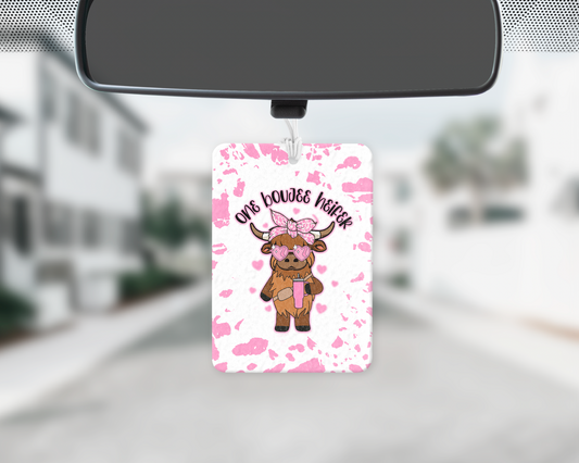 Pink cow car freshie