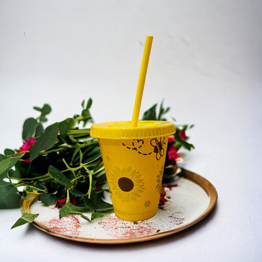 Yellow honeybee kids cold cup