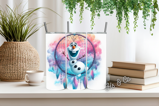 Snowman dream catcher tumbler