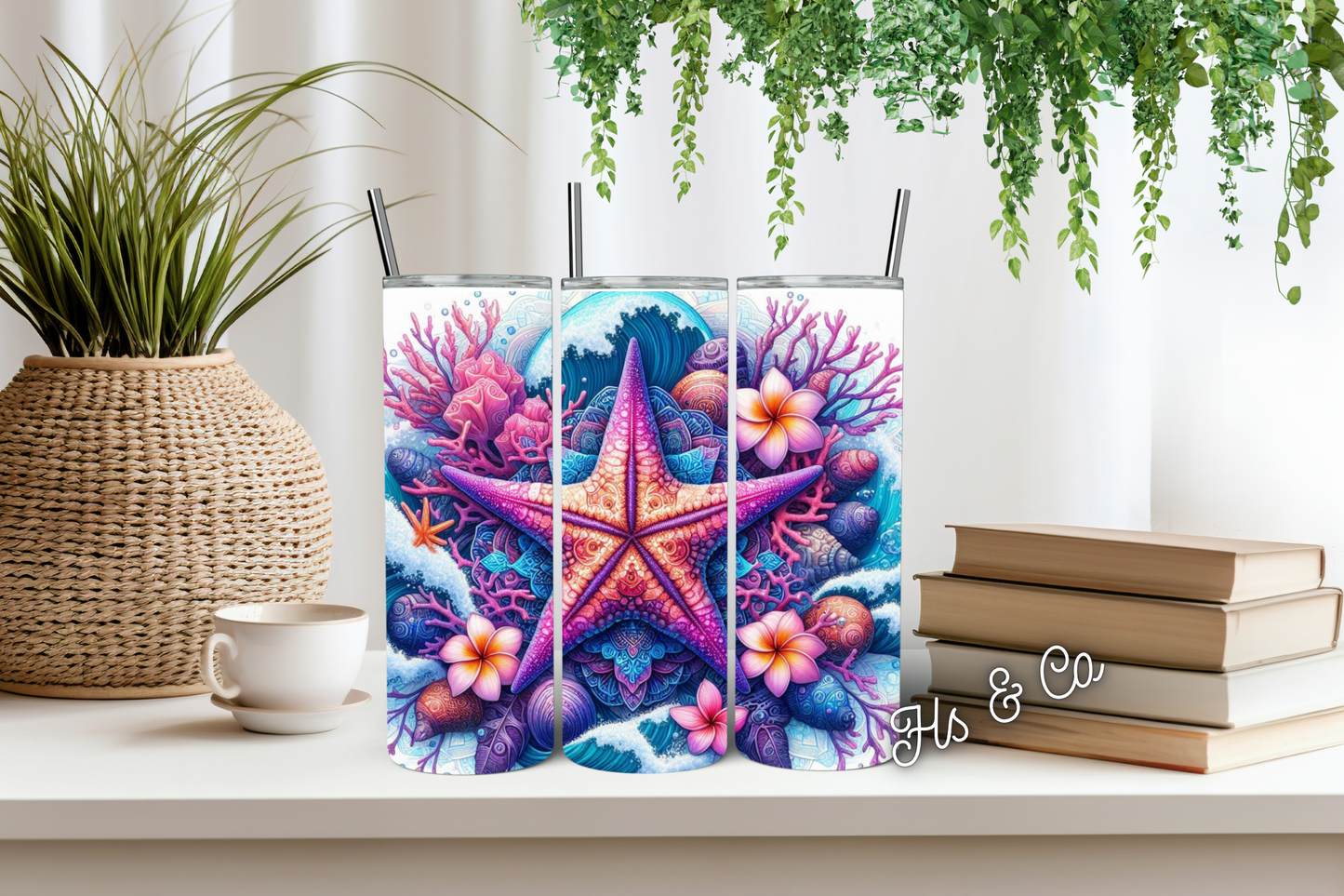 Ocean starfish tumbler