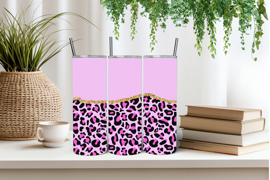 Pink leopard tumbler