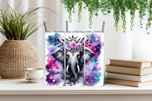 Galaxy splash elephant tumbler