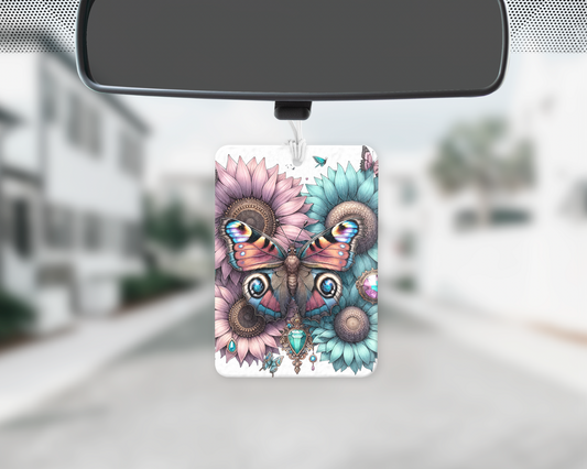 Floral moth car freshie