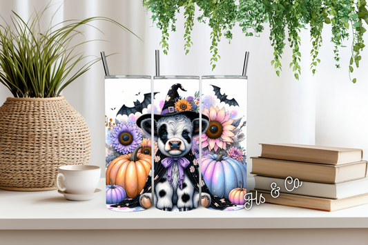 Cute cow Halloween vibes tumbler