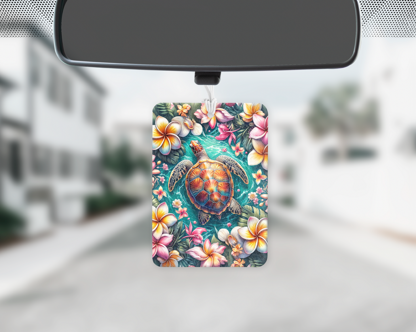 Frangipani turtle car freshie