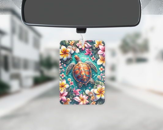 Frangipani turtle car freshie