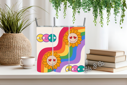 Rainbow flower tumbler