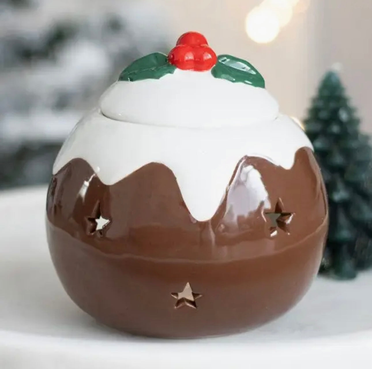 Christmas pudding tealight wax melt burner