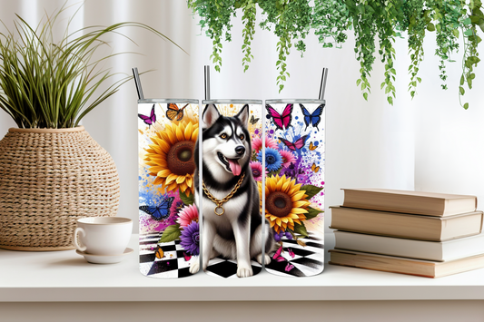 Floral husky tumbler