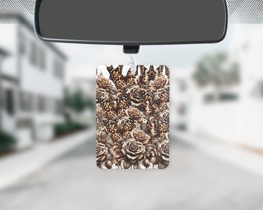 Leopard floral car freshie