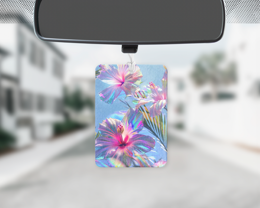 Floral rainbow effect car freshie