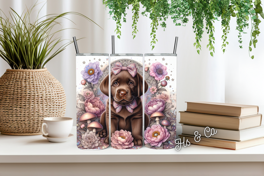Chocolate lab pup tumbler