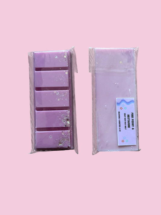 Pink peony and nectarine snapbar wax melt