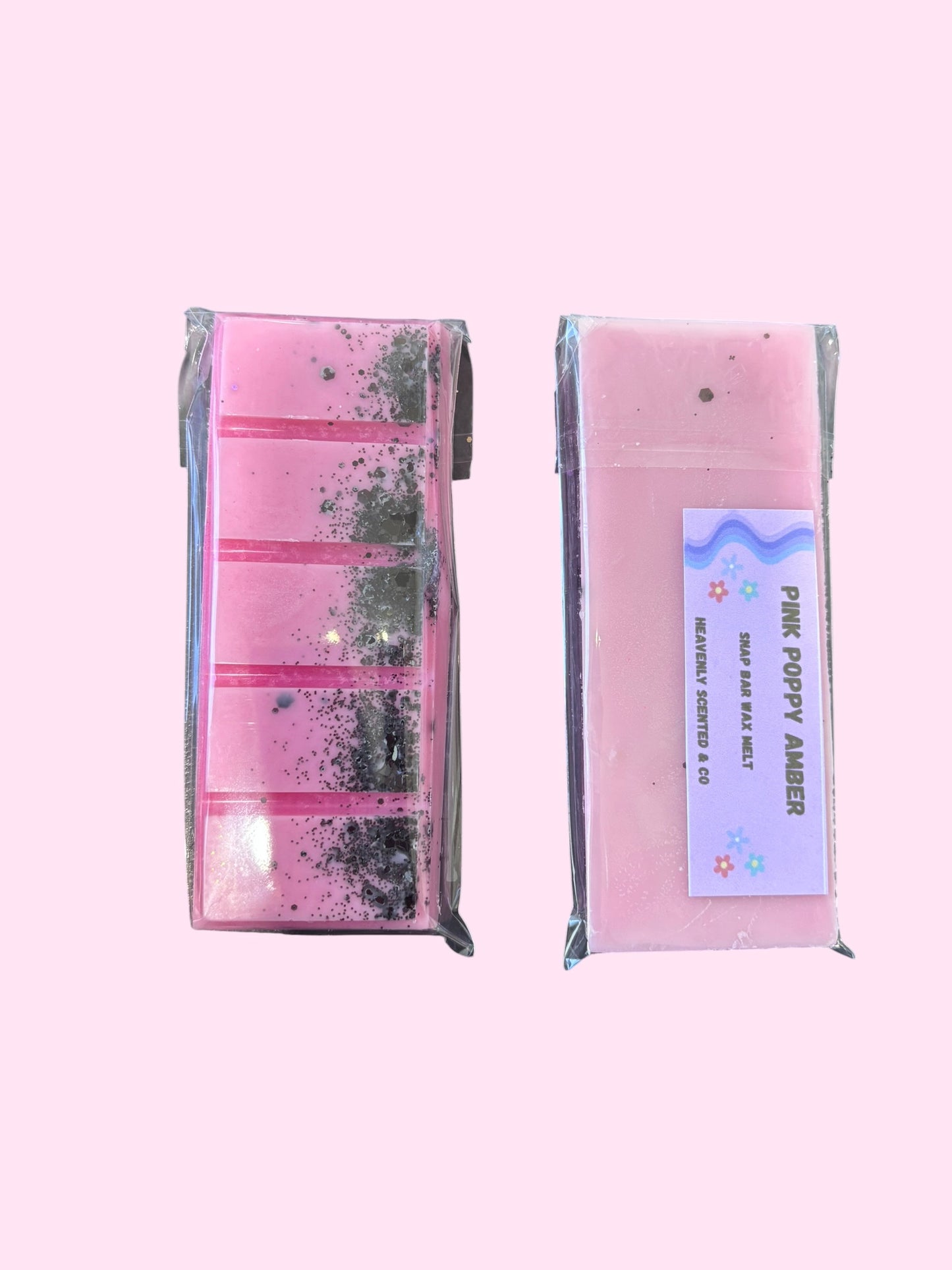 Pink poppy amber snapbar wax melt