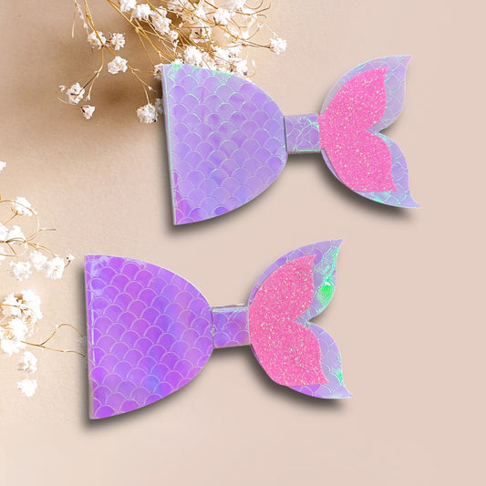 Pink mermaid tail bow