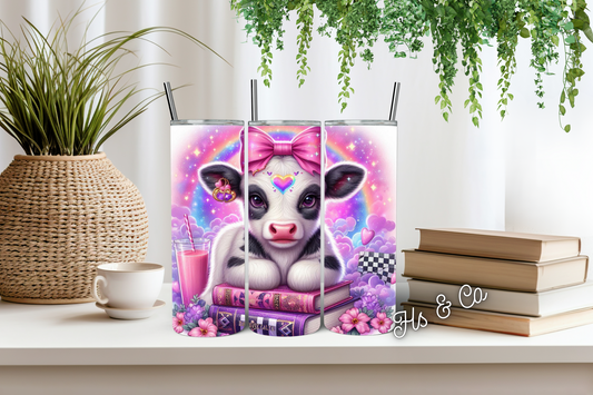 Book babe cow tumbler