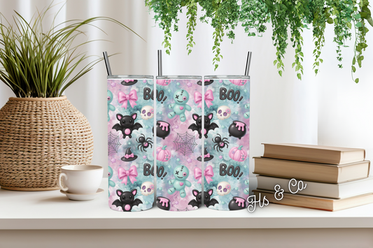 Pastel boo horror mix tumbler
