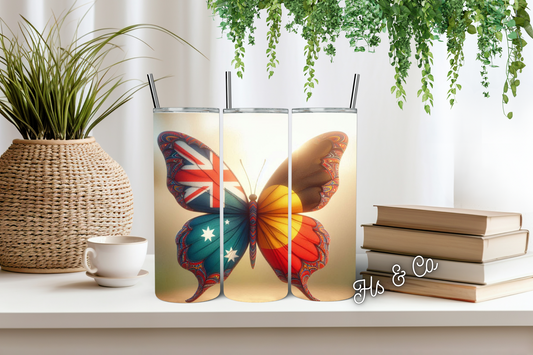 Butterfly country flag tumbler