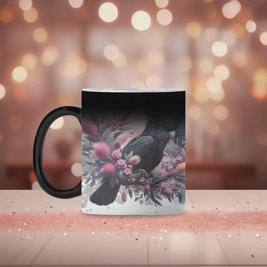 Black cockatoo magic mug