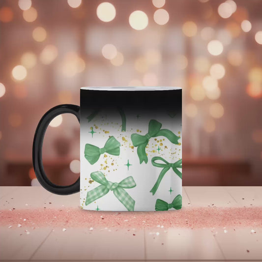 Green bow magic mug