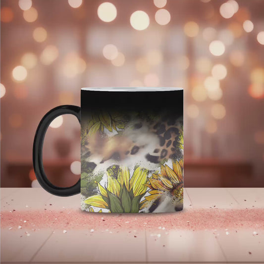 Sunflower leopard magic mug