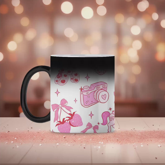 Pink girly mix magic mug