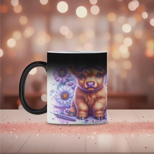 Purple highland floral magic mug