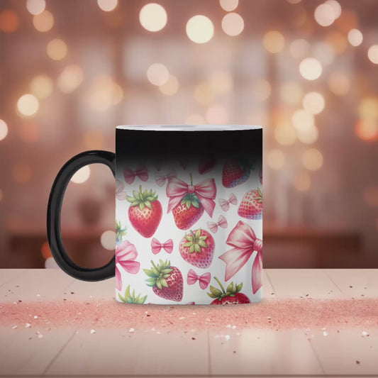 Strawberry bow magic mug