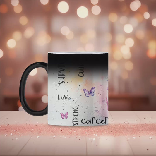 Pink ribbon magic mug