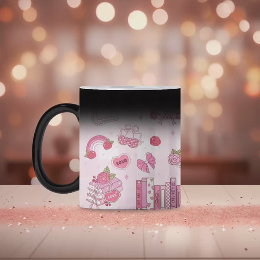 Girly books magic mug