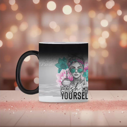 Push yourself magic mug