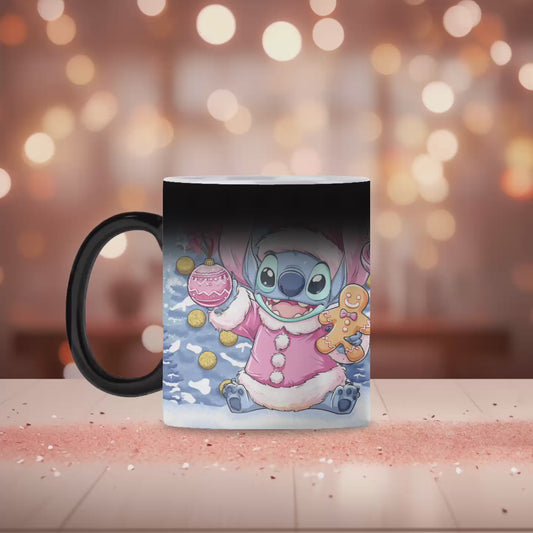 Blue alien Christmas magic mug