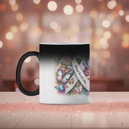 White ribbon magic mug