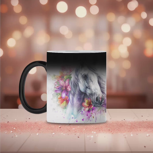 Floral horse magic mug