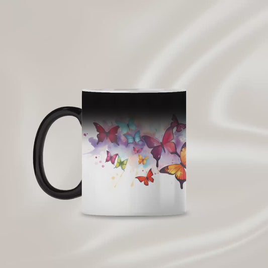 Vivid colour butterfly mug