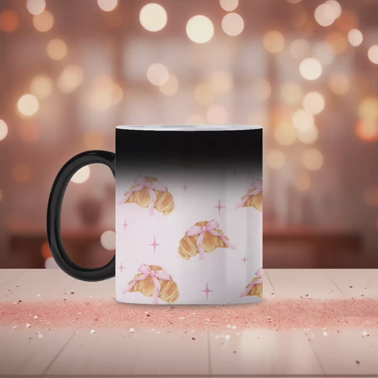 Pink croissant magic mug